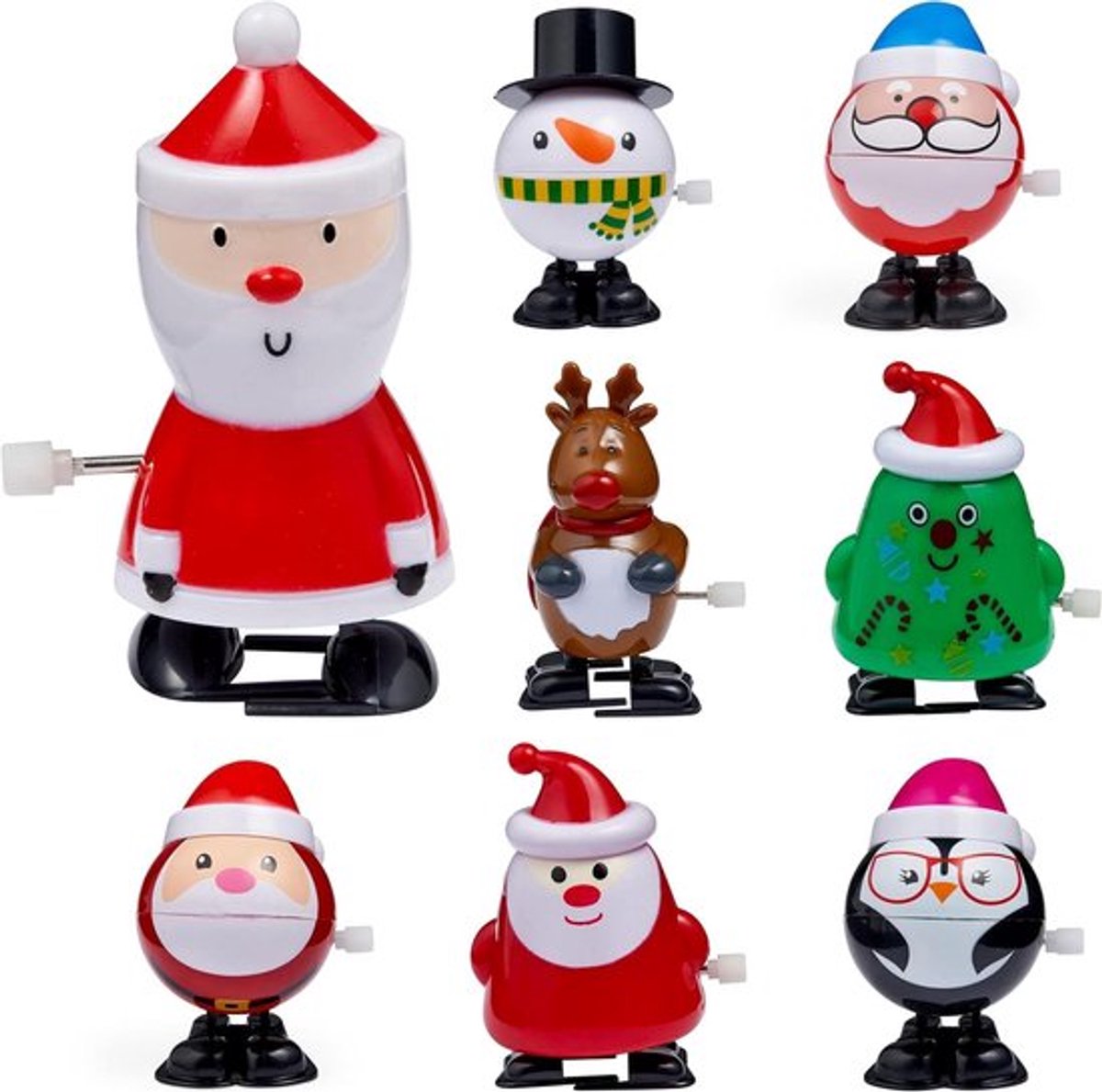 Opwindbaar Kerstspeelgoed 8cm - Adventskalender, Kinderfeestjes, Verjaardagen