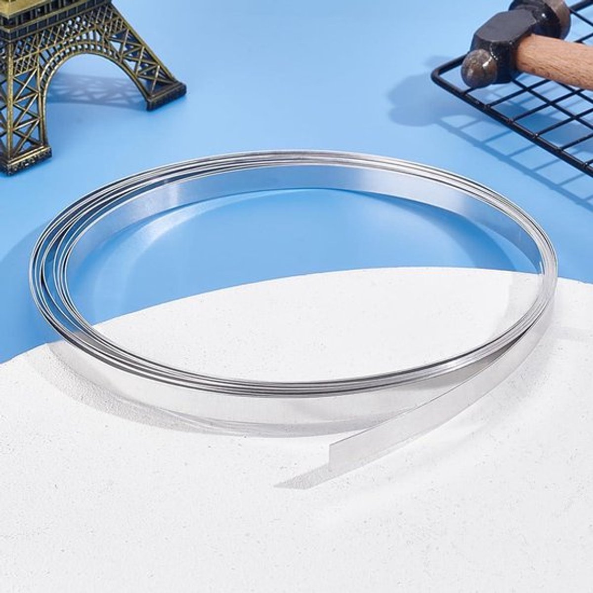1 cm Rol Aluminiumplaat - Metalen Strips in Zilver - Opvouwbaar en Geschikt voor Metaalbewerking - Ideaal voor Lassen en Restauratie - 500 x 1 cm - Voor Meubels en Handwerk