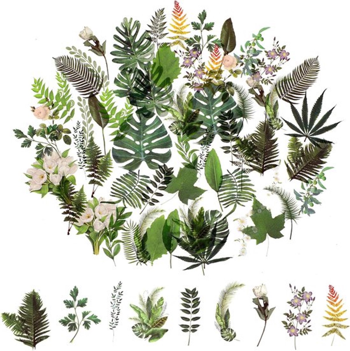 Bloemenstickers - Vintage Kleurrijk - 120 Stuks - Waterdicht - PET