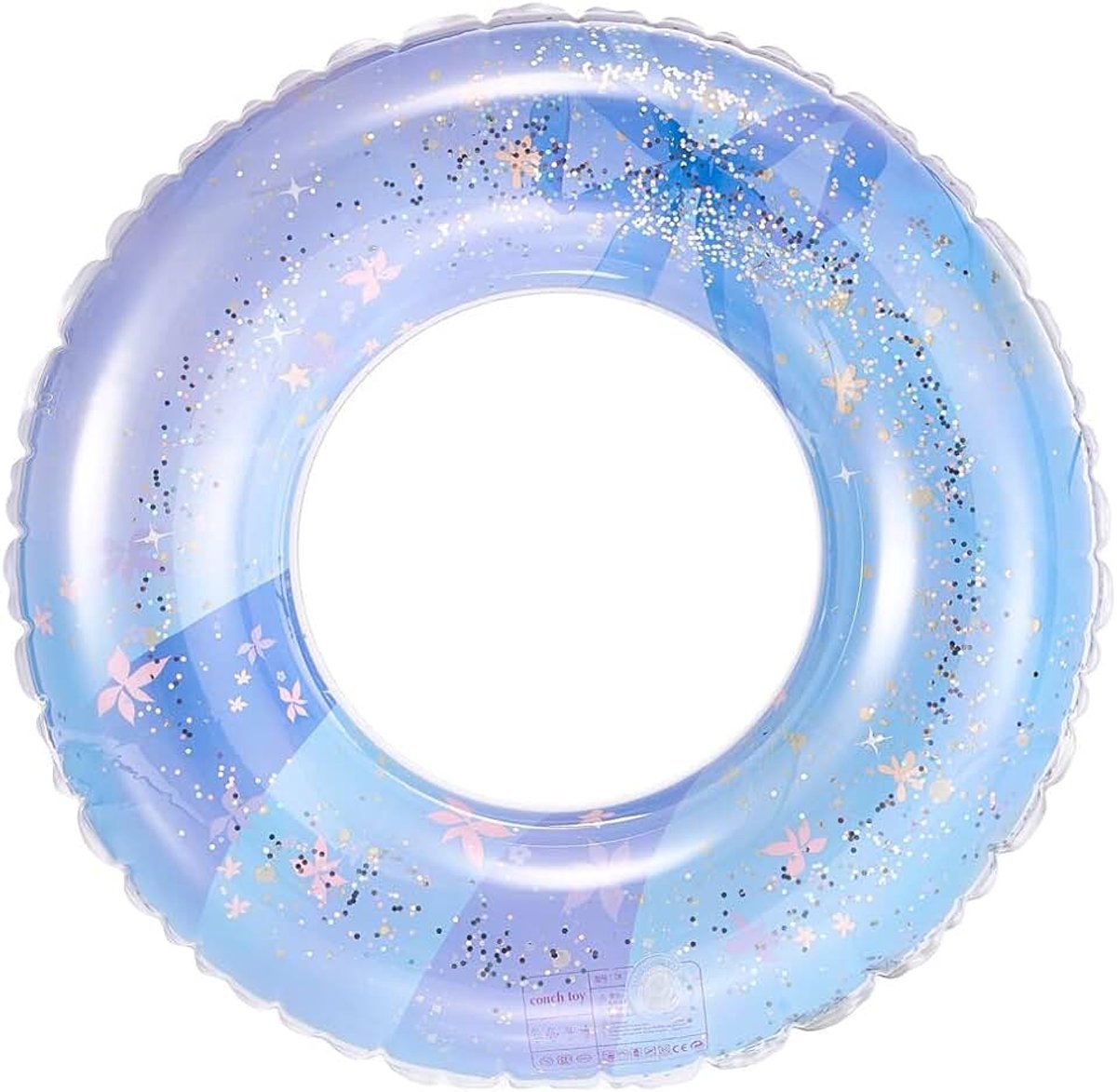 Zwemring voor volwassenen, transparante pailletten, drijvende ring, opblaasbare zwemband, 90 cm, zwemring buis voor zomerzwembad, party, geschikt voor volwassenen en kinderen