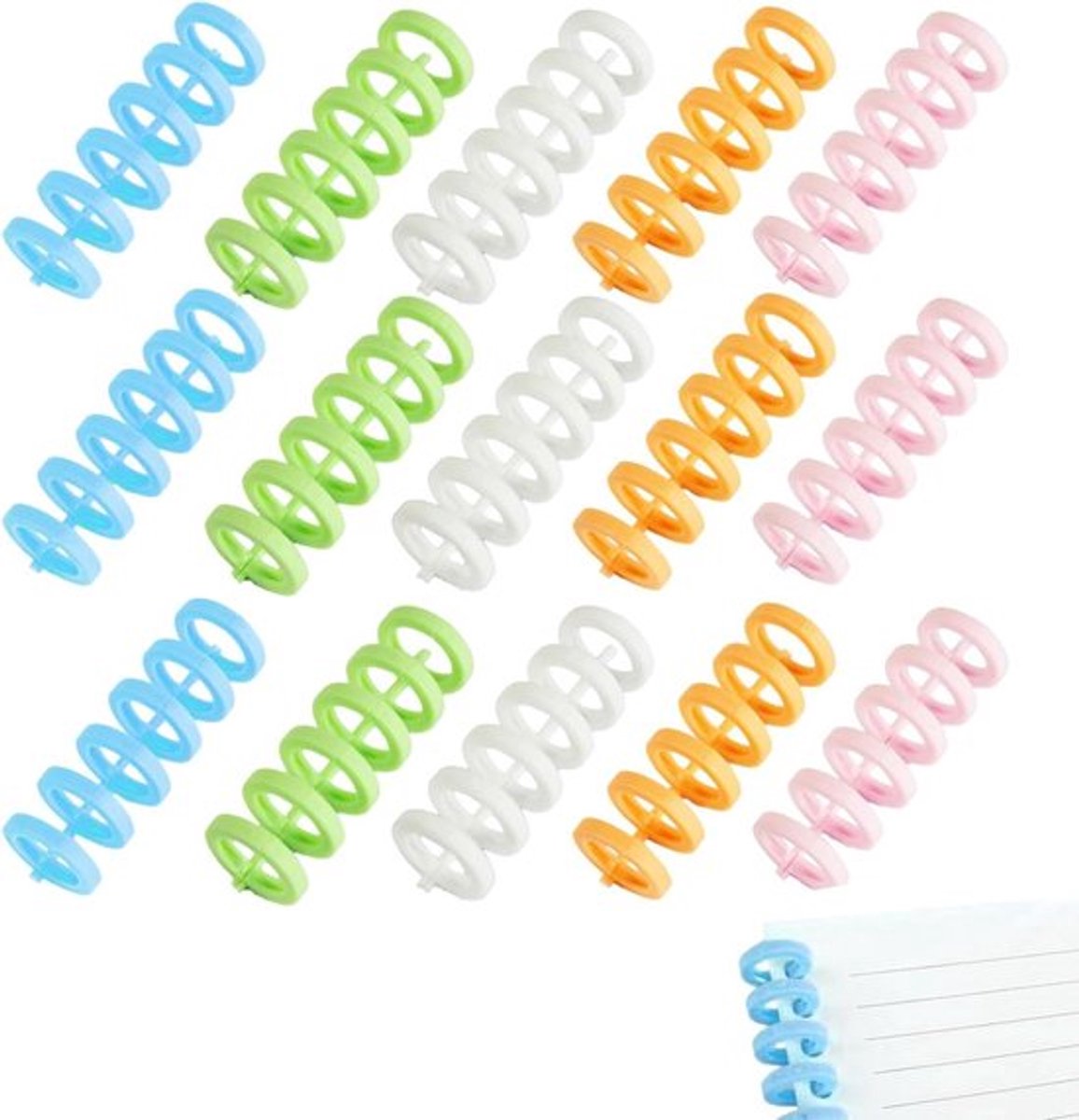 CS kunststof binderkammen - gatenkleur - binding - spiraalkammen - bindring voor papier - bindmachines - kunststof kam - 15 stuks