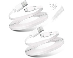 Micro USB 3M 2 pakket,Micro USB ladeverlengkabel | lange lader voor nieuwe Smartcam,Yi/Nest CAM,Blink XT XT2,Arlo Q,Xbox controller