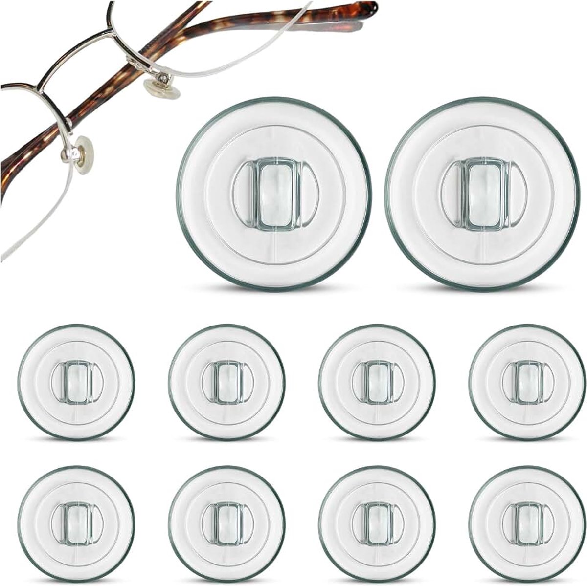 Ronde Siliconen Neusbeschermers 9 mm/0,35'' | 5 paar | Neuskussens Voor Bril, Zonnebril en Leesbril van Sports World Vision, Zwart