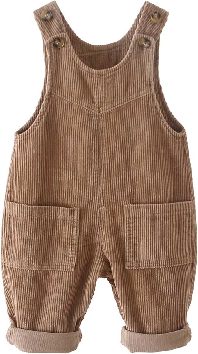 Baby corduroy overall tuinbroek losse effen kleur jarretel overall broek zachte retro eendelige knoop Bib broek jumpsuit outfit pasgeboren overall voor lente herfst