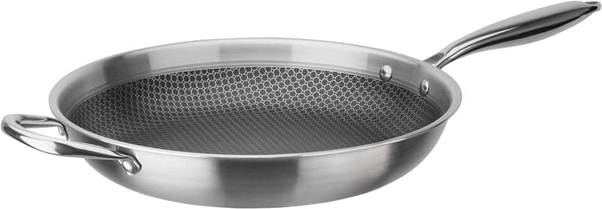 868532 Inoxxa Black, braadpan met tegengreep en honingraatstructuur - ⌀32 cm