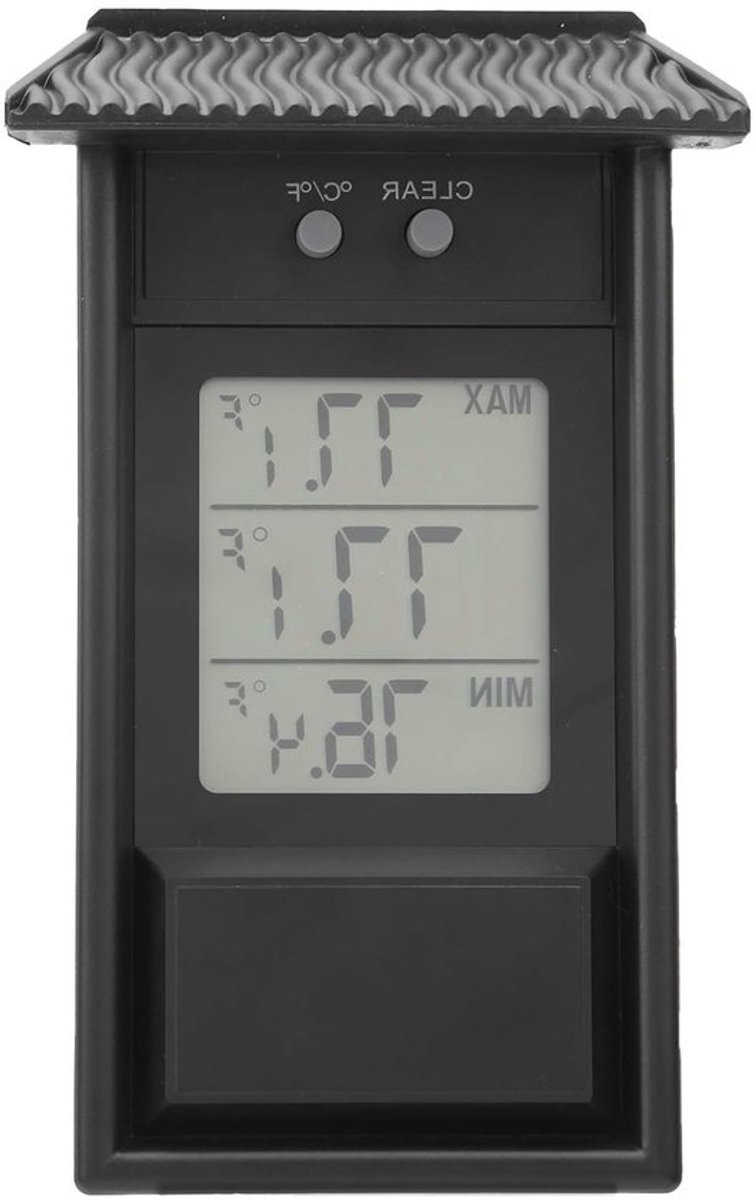 Digitale Min/Max Tuinthermometer voor Buiten, Waterdichte Temperatuurmeter met Groot Scherm voor Kassen en Tuinen