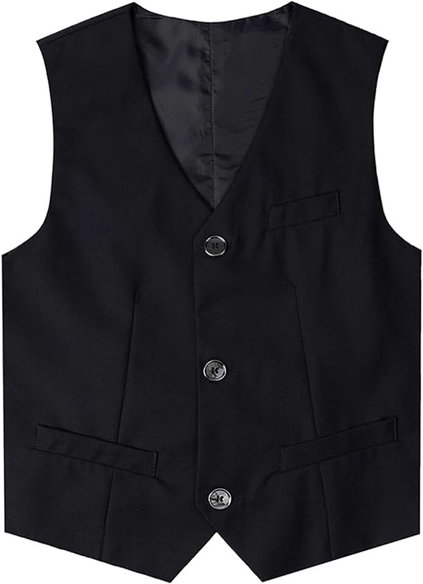 Mintgreen Klassiek vest voor jongens, kinderen, V-hals, bruiloft, normale pasvorm, 7-14 jaar