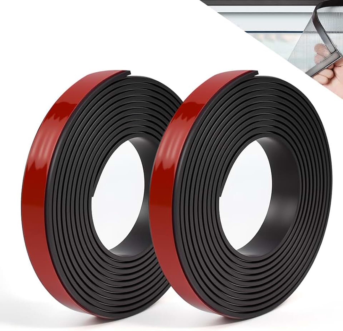 Magneetband zelfklevend A+B (2 m + 2 m) magneetband voor vliegengaas en muggennetten zelfklevend magneetband met extra sterke magneet voor ramen zonder boren