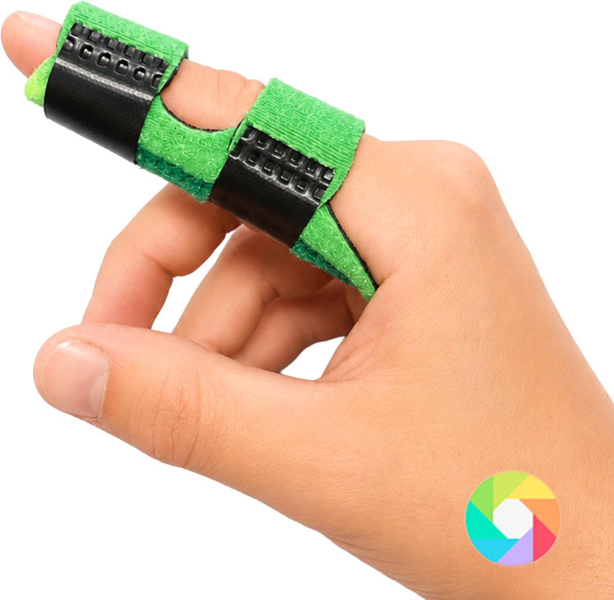 Vingerspalk Groen verkrijgbaar in 6 kleuren - vingerbrace - vingerspalken - vinger splint - mallet vingerspalk - triggerfinger spalk