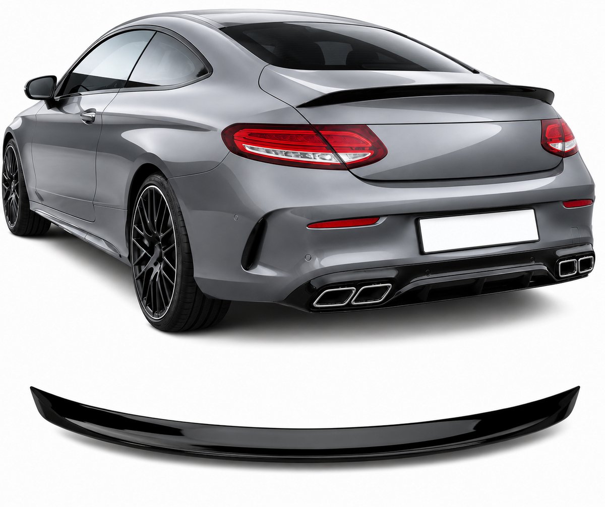 Kofferspoiler geschikt voor Mercedes-Benz C-Klasse Coupé C205 (2015-2023) - Glanzend Zwart