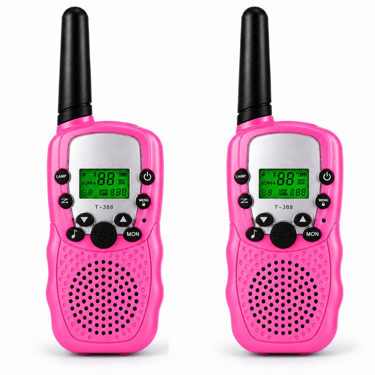 Balou Adventure Talk Walkie Talkie Voor Kinderen - Set van 2 - Roze - Tot 3 KM Bereik - VOX Handsfree - Zaklamp - 12 Uur Speelplezier
