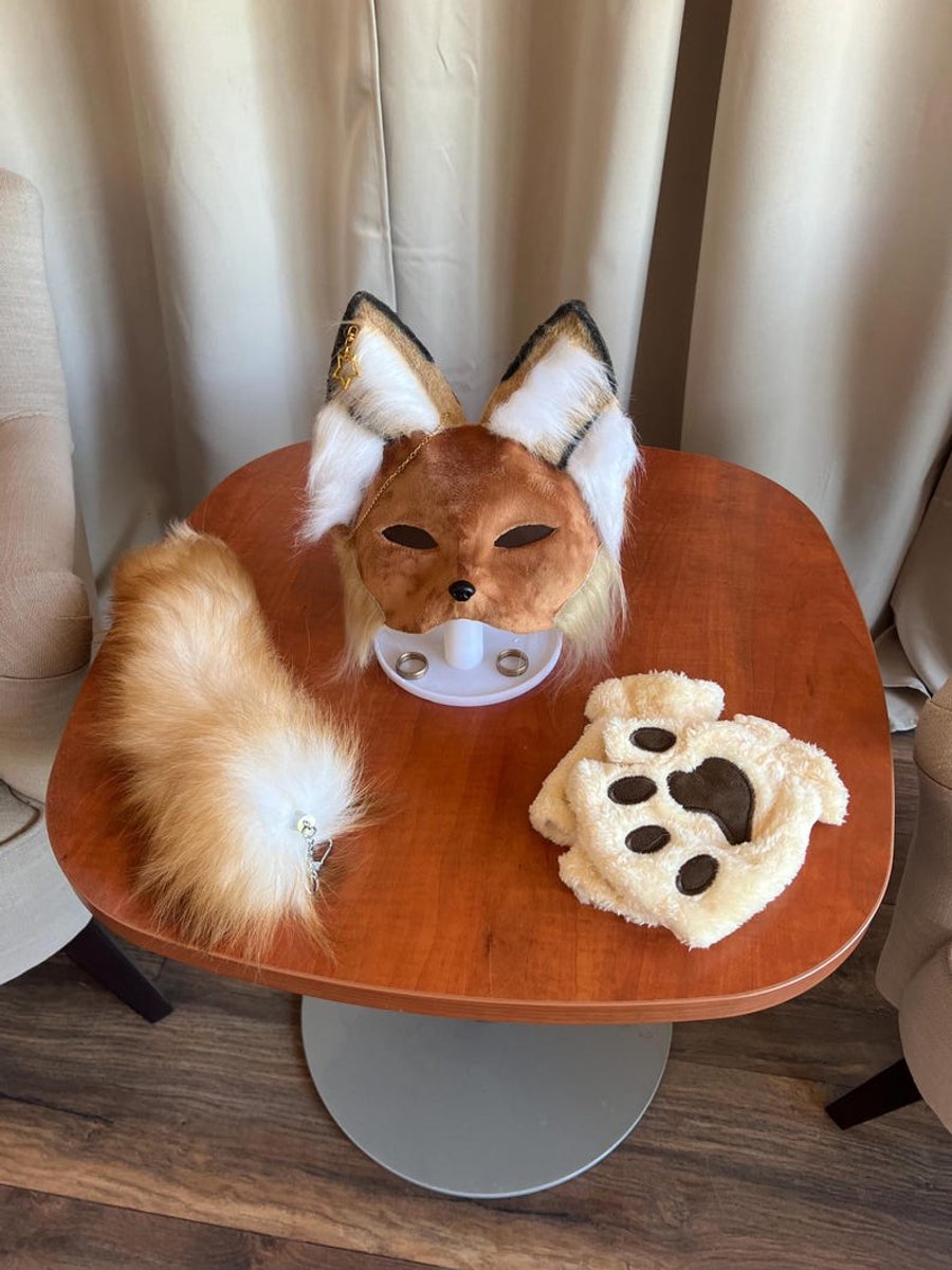 Therian Mask Bruin | Handgemaakt Therian Masker | Kattenmasker | Furry Cosplay Masker | Dierenmasker