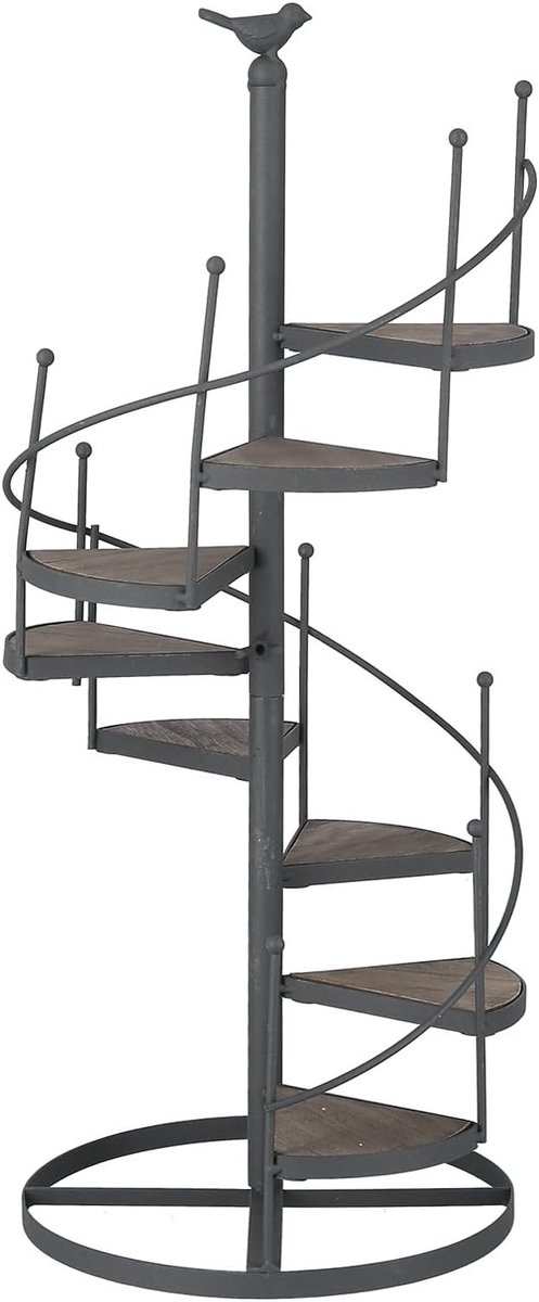 Multifunctionele 22 Inch Bloemenplank met 8 Lagen - Retro Spiral Design voor Thuis en Tuin, Decoratieve Opbergstandaard en Ornamentenhouder