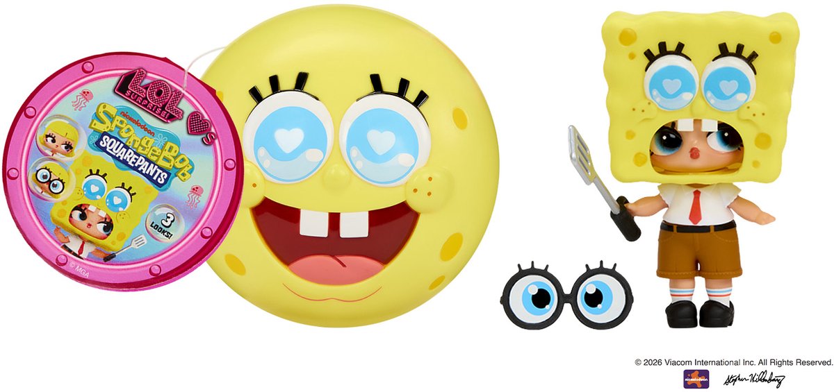 L.O.L. Surprise!™ Loves SpongeBob SquarePants™-minipoppen - speelplezier voor onderweg, 7 verrassingen in totaal - verzamel ze alle 6!