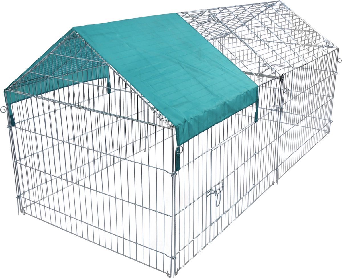Dierenren 220x103x103 cm Zilver - Luxe, Hondenbench en Kattenren - Voor Huisdieren, Binnen en Buiten