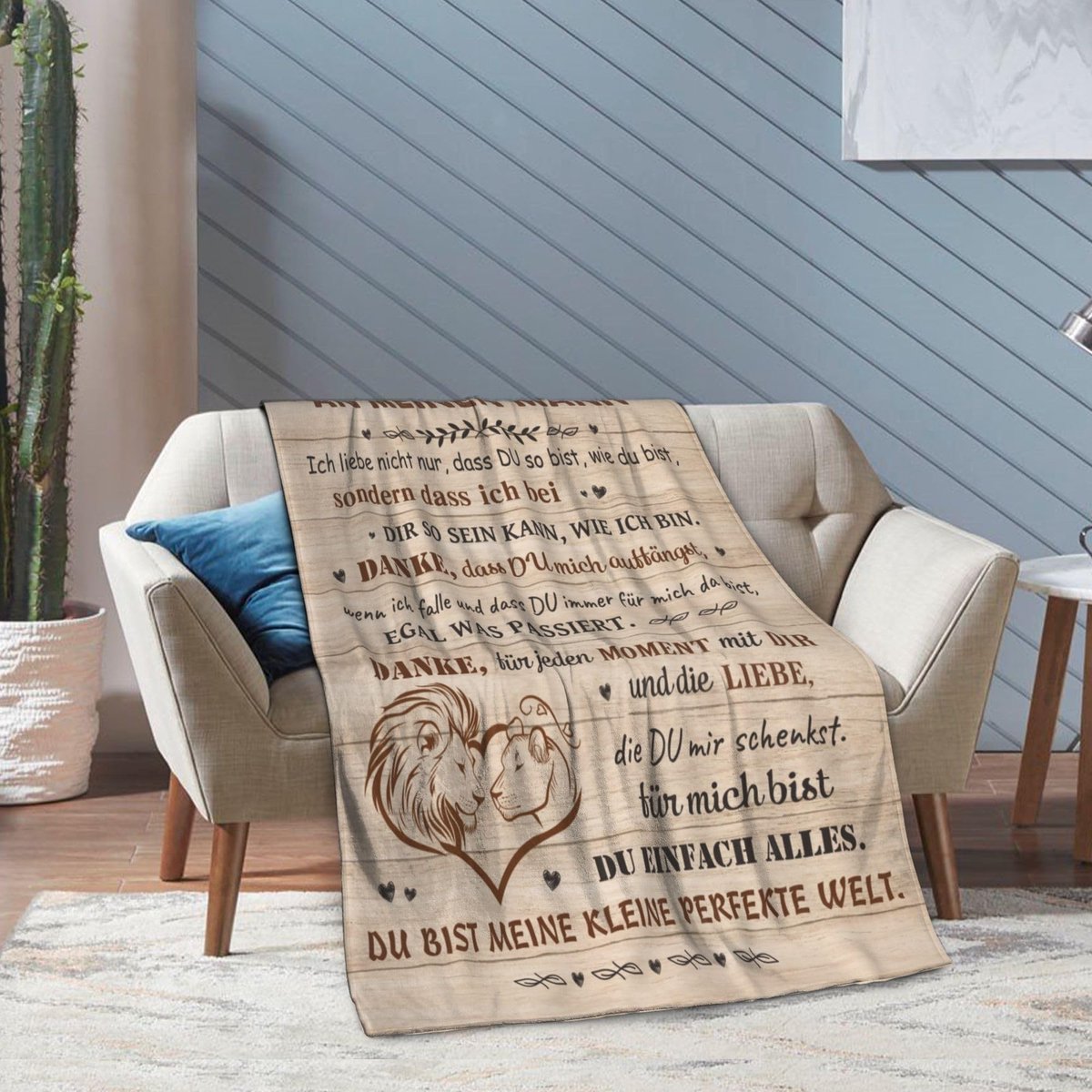 Dailygoods - Cadeau knuffeldeken voor echtgenoot - Fleecedeken met liefdevolle boodschap