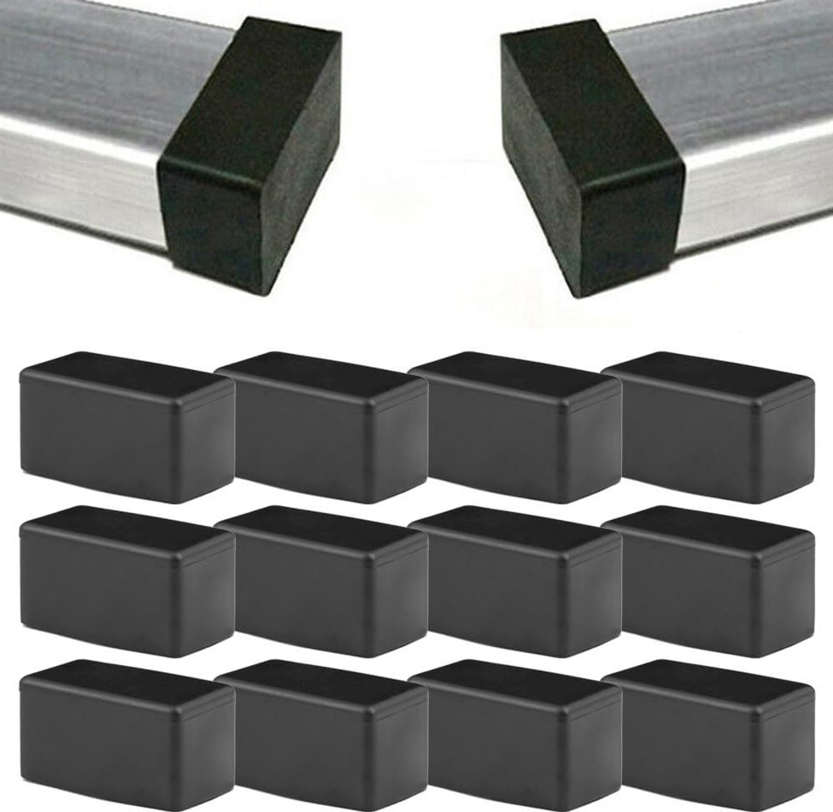 12 Stuks Rubber Voetjes voor Meubels - Beschermende Pads voor Tafel- en Stoelpootjes op Ho