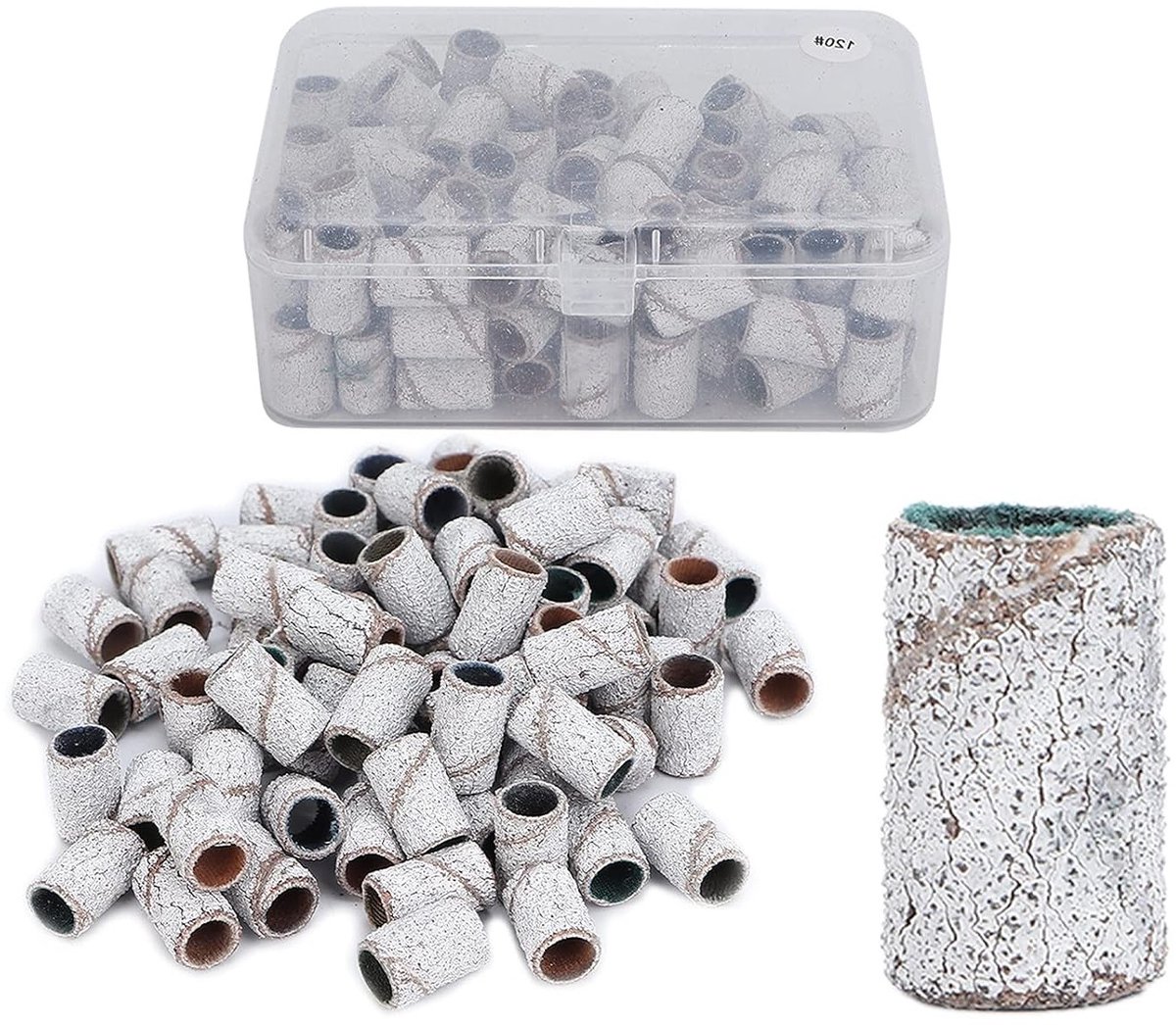 Nail Art Schuurbanden voor Manicure en Pedicure - 100 Stuks Schuurcirkels en Accessoires voor Nageldrills, Verwijder Dode Huid en Polijst Effecten (120#)