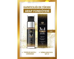 Arab Makeup World 3-in-1 Foundation Dark SPF15 – Professionele Arabische Foundation met Hoge Dekking – Langhoudende Vloeibare Make-up – 30 ml