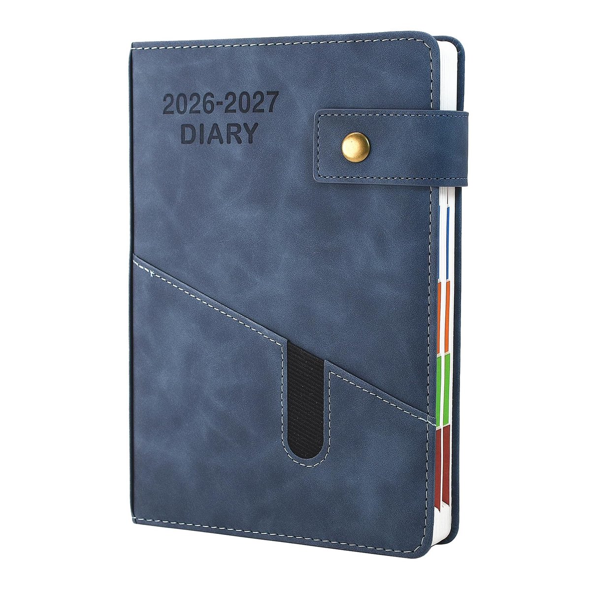 Dailygoods - Academisch Dagboek 2026-2027 A5 - Blauwe Dagelijkse Planner met Maandelijkse Tabbladen