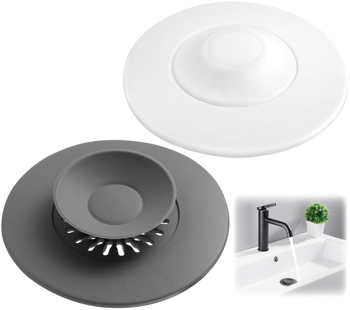 Dailygoods - Universele Afvoerstoppen van Siliconen, 2 Stuks, Antislip en Geurwerend