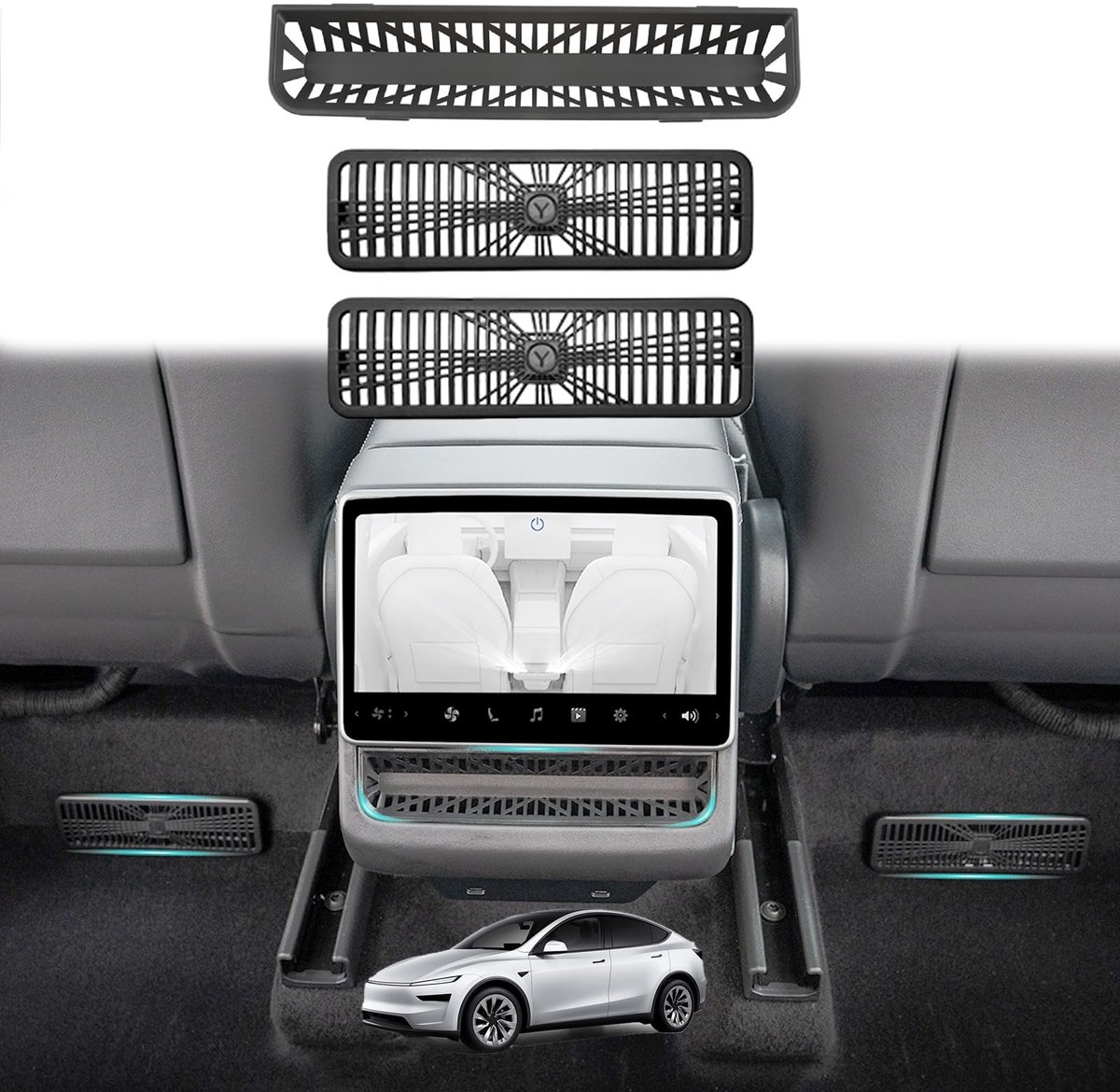 Dailygoods - 3 Stuks Tesla Model Y Luchtrooster Bescherming - Voor Airconditioning, 2025-2026