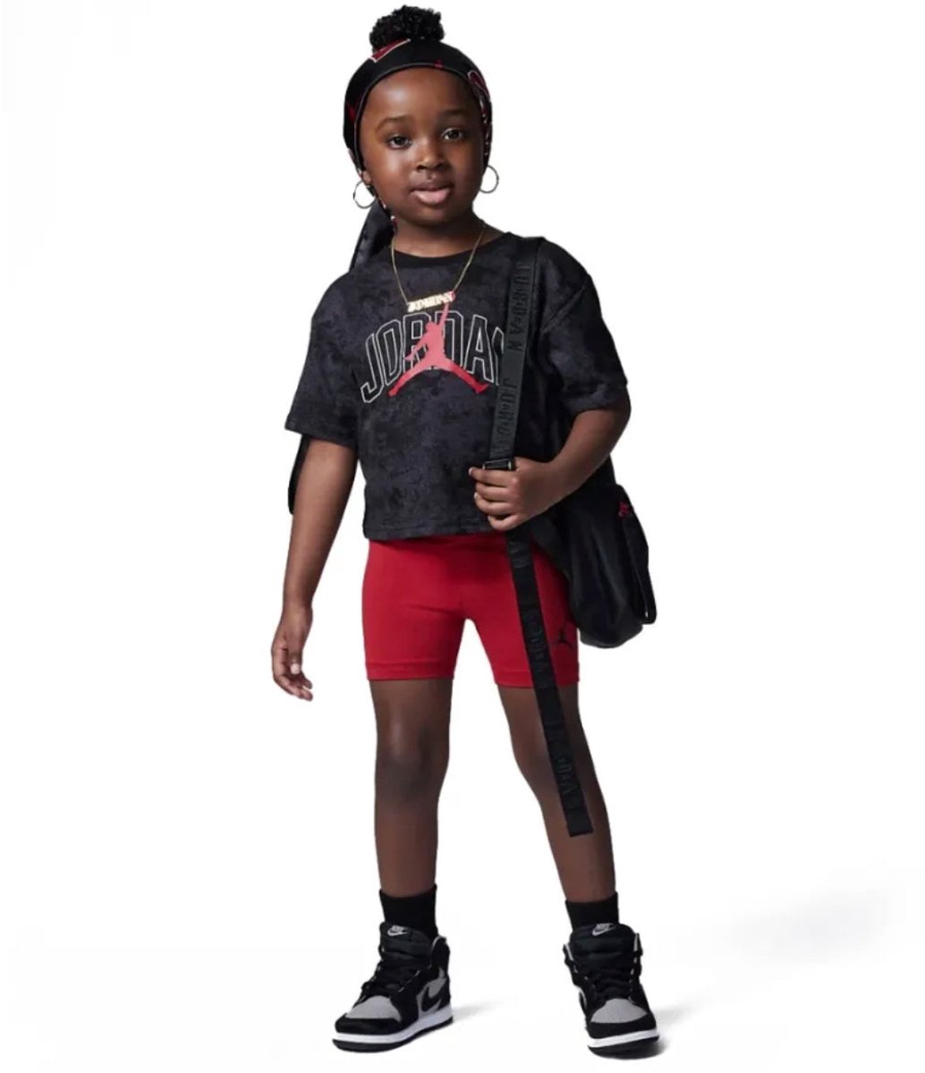 Nike Meisjes Jordan Flight T-shirt Short Set Rood