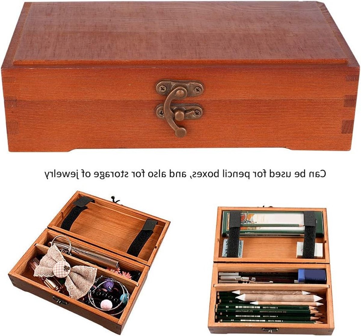 Houten Opbergdoos voor Sieraden en Potloden, Creatieve Teken- en Knutselbox voor Organisatie — afbeelding 4