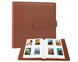 Album met 256 vakjes voor Fujifilm Instax Square SQ1/SQ6/SQ10/SQ20/SQ40-camera's & Kodak Mini Shot 3-film – Speciaal Instax Square-fotoalbum – 3x3 inch fotoalbum – bruin