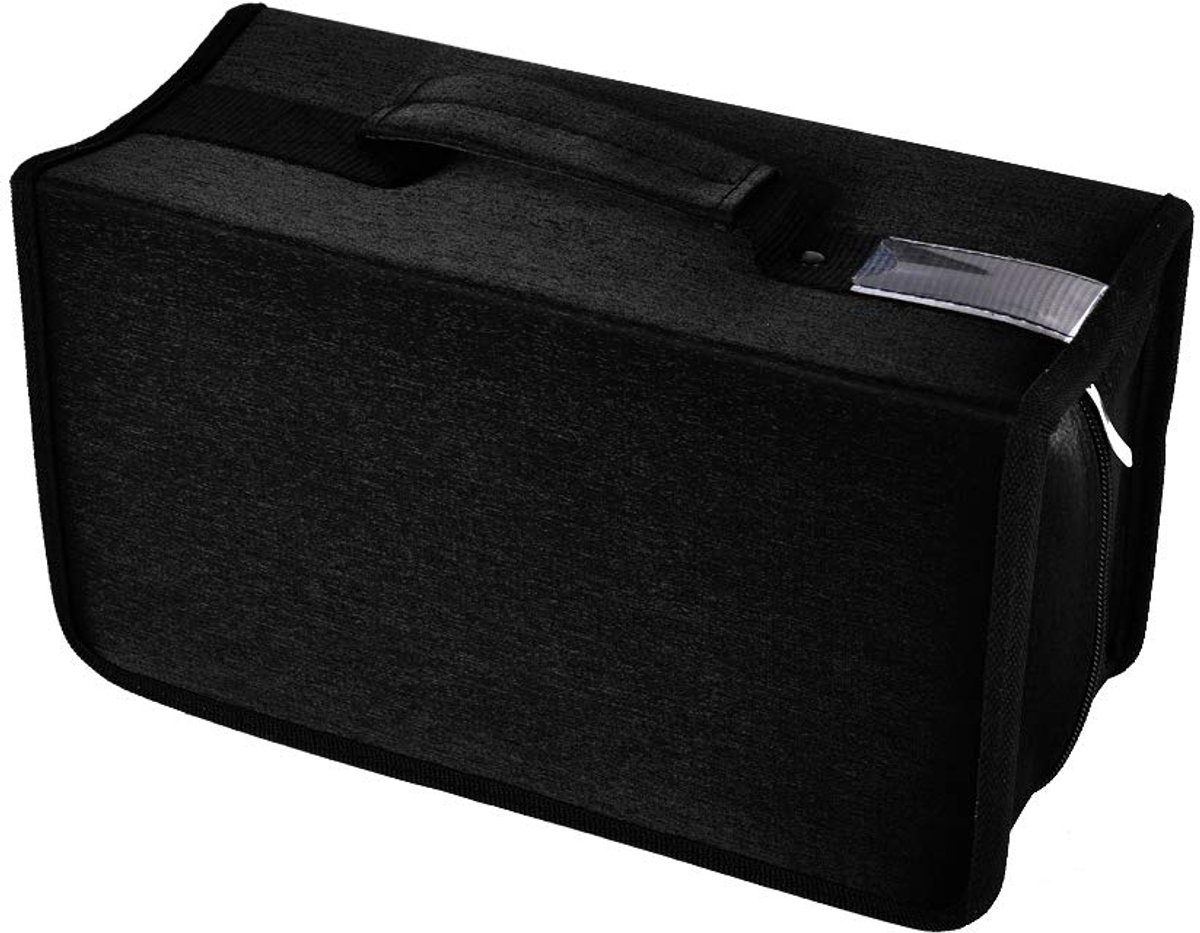alavisxf xx CD-hoes, 160 capaciteit, nylon CD DVD opbergportemonnee, beschermende schijf-organizer, draagtas met kaarthouder (Zwart)