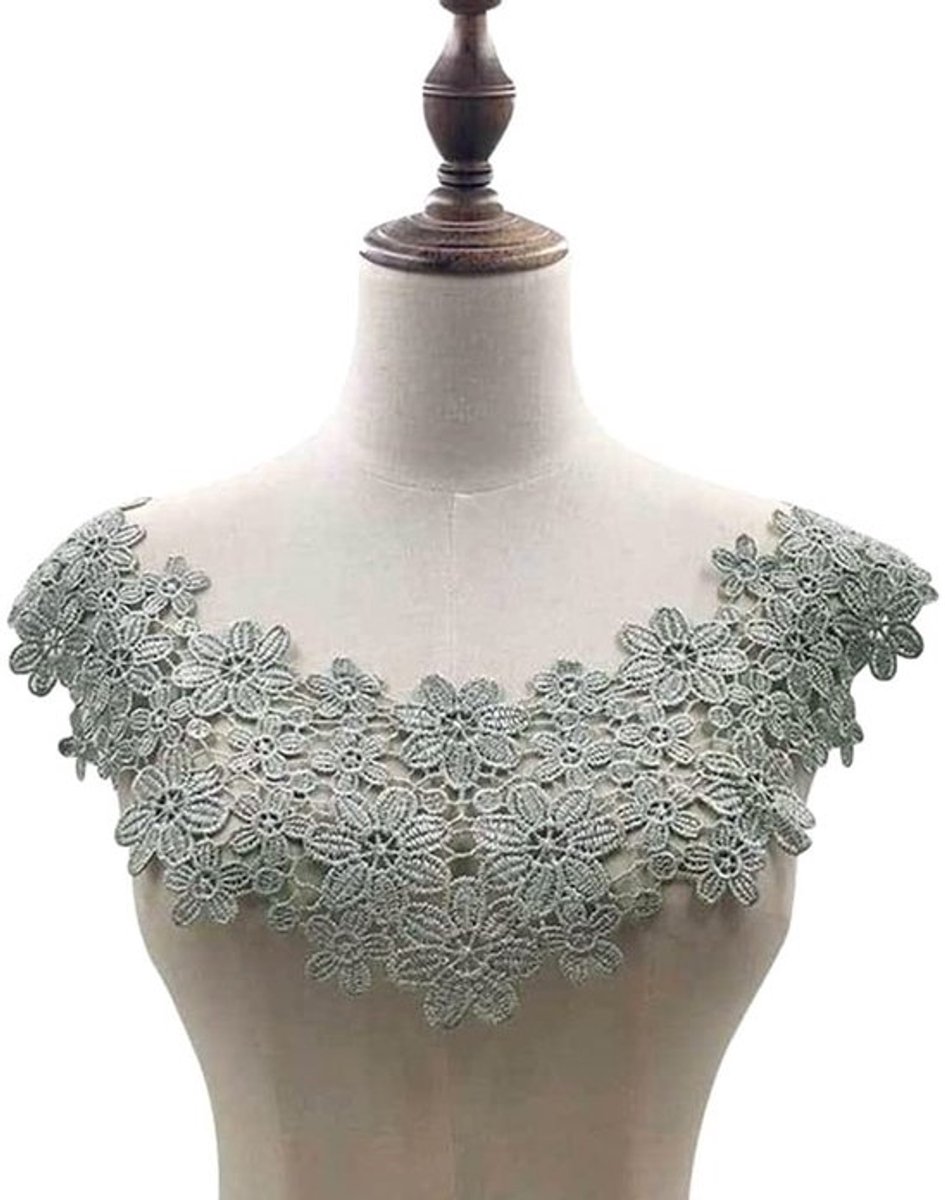 Store_9 - Geborduurde bloemen bloesem kant kraag applicatie - Elegant