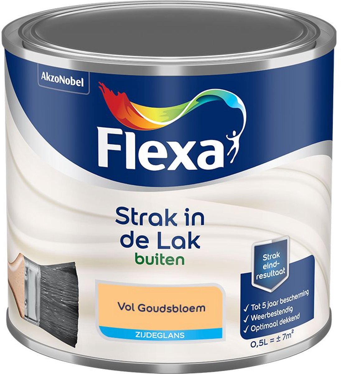 Flexa - Strak In De Lak Buitenlak Zijdeglans - Vol Goudsbloem - Mengverf - 500 Ml