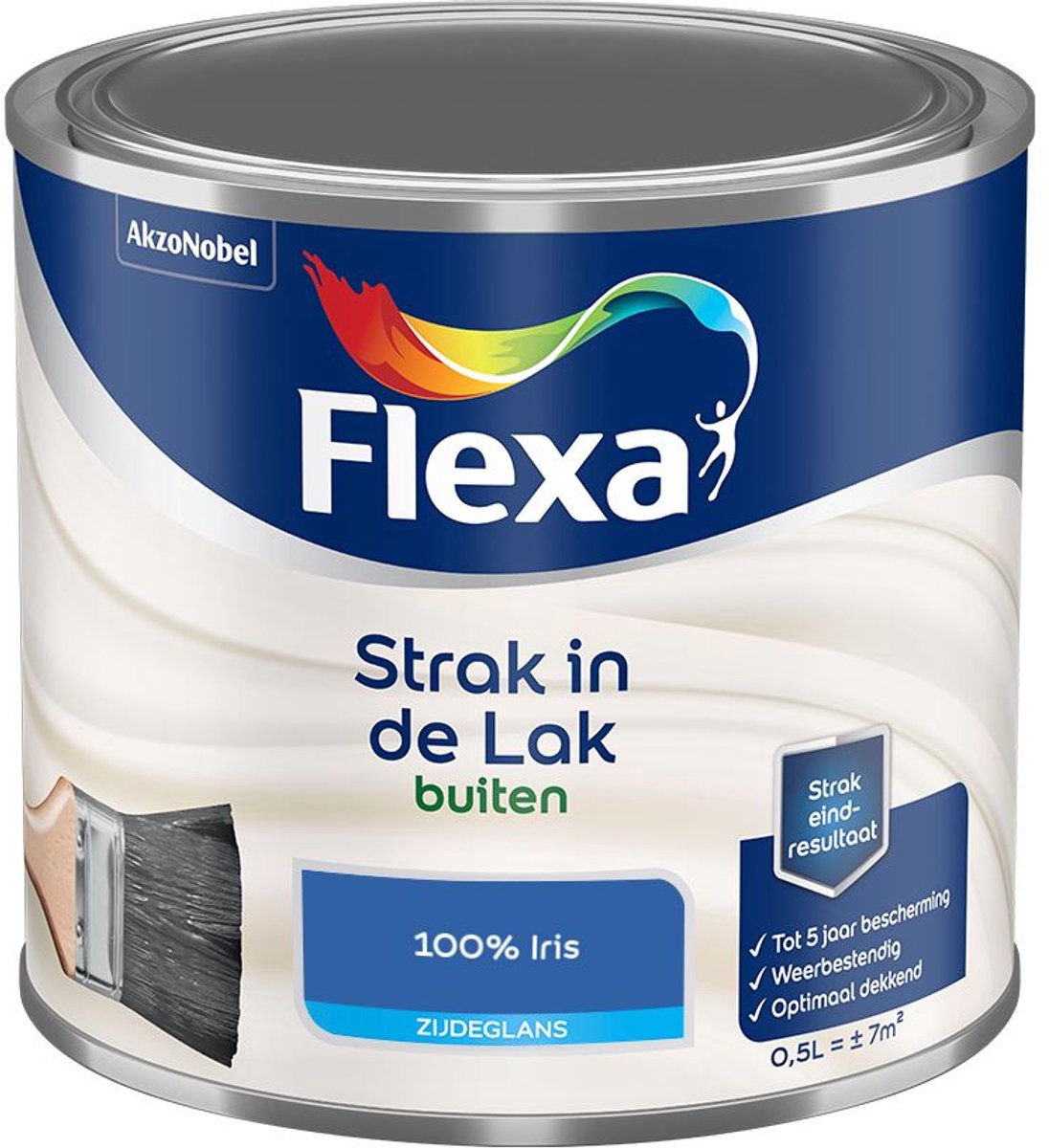 Flexa - Strak In De Lak Buitenlak Zijdeglans - 100% Iris - Mengverf - 500 Ml