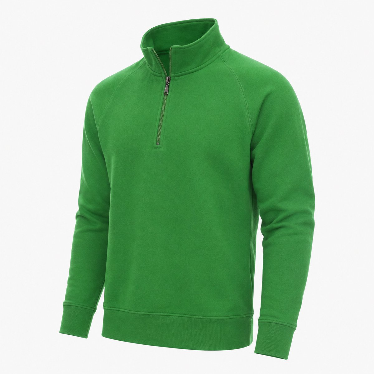 Half Zip Trui Heren - Sweater Heren - Groen - Schipperstrui Heren - Maat S