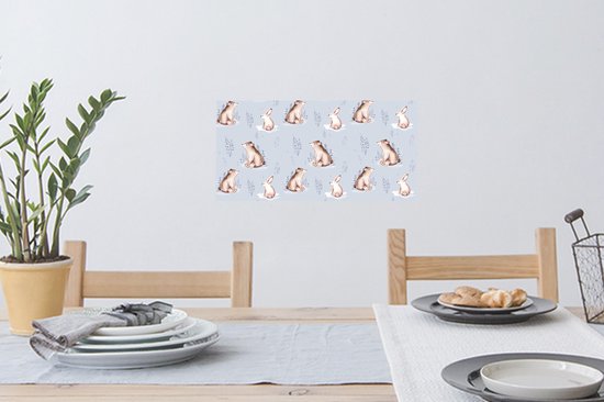 Stickers Stickers muraux - Hiver - Ours - Lapin - Motifs - 40x20 cm - Feuille adhésive