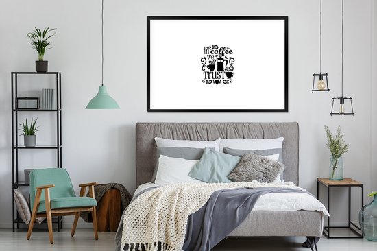Devis Dans le café nous faisons confiance sur un fond blanc 120x80 cm