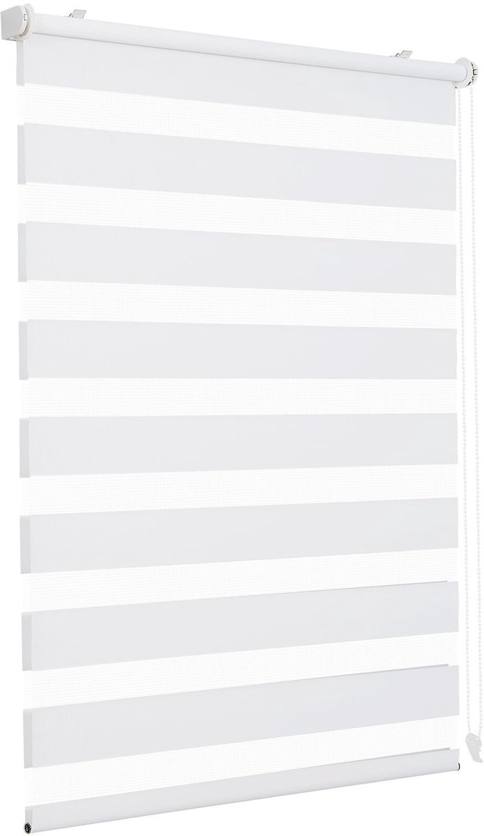 Dubbel rolgordijn Klemmfix zonder boren voor ramen, dubbel rolgordijn, 40 cm breed, duo-rolgordijn, jaloezie, zonwering, 40 x 100 cm, wit