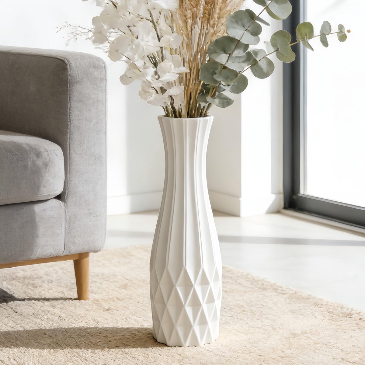 Vaas 45 cm Floor Flower vaas houder decoratieve grote vazen voor tafel centerpieces plank home decor gedroogde woonkamer bloemen eenvoudige arrangement vaas