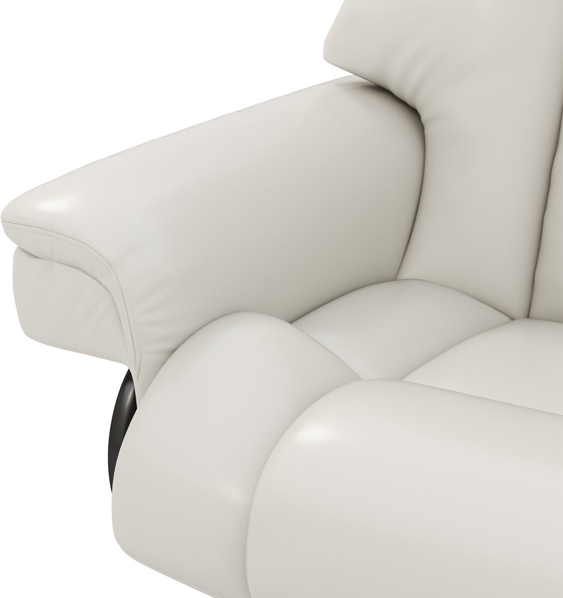 Relaxfauteuil Met Voetenbank - Elektrisch Draaibaar - Met Ligfunctie En Massage - Voor Woonkamer En Ontspanning - Kunstleer - Crèmewit – foto 4