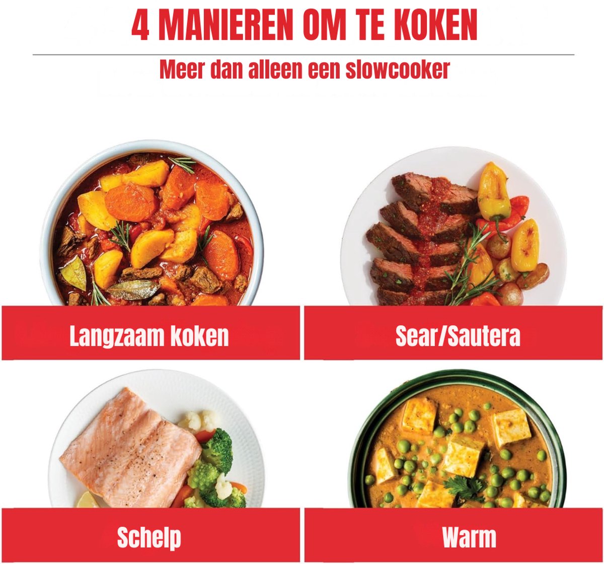 Slowcooker Met Timer - Multicooker - Slowcooker - Zwart - 39cm x 26cm x 35cm – foto 6