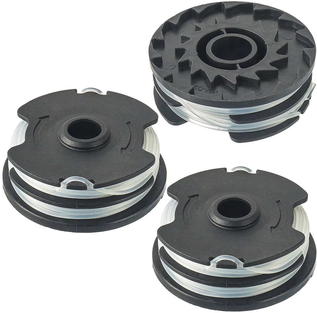 Vervangende nylon spoelen Geschikt voor LIDL Parkside grasmaaiers PRT 550 A1, A3; PRTA 20-Li A1, B2, C3, en reserve kantenschaar (3 spoelen).