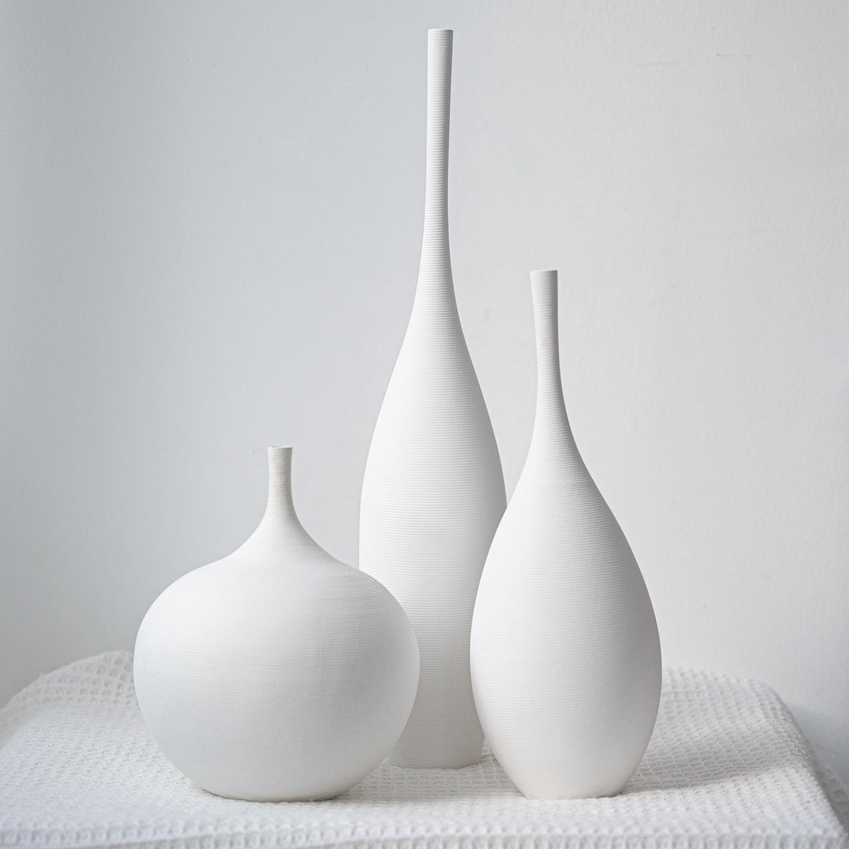 Vaas moderne Boho Wabi-Sabi bloemenvaas, set van 3 decoratieve esthetische vazen voor centerpieces pampas, matte minimalistische vaas voor woonkamer, tafelplank