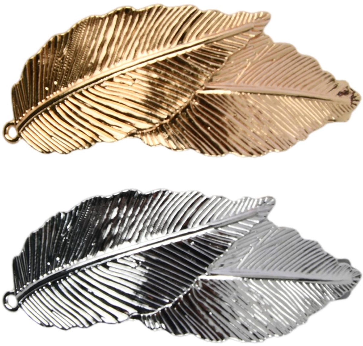 Haarspelden met bladmotief, metalen haarclips voor vrouwen, minimalistische haaraccessoires, haarsieraden voor vrouwen en meisjes (goud, zilver)
