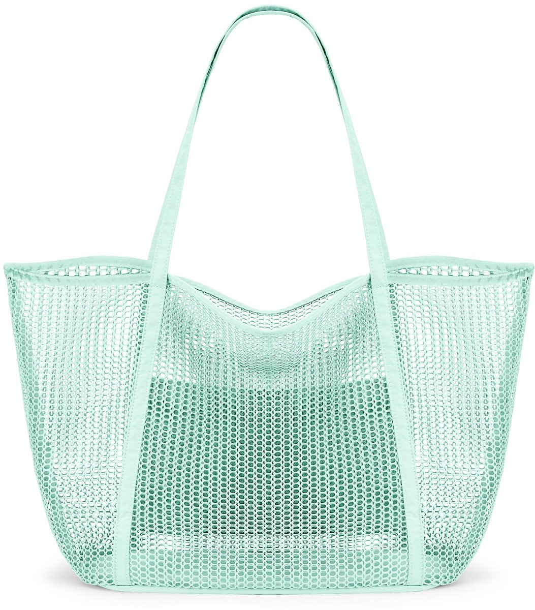 FANCY FOREST Strand Mesh Tote Bag, Womens schouder handtas MAX 27L Boodschappentas