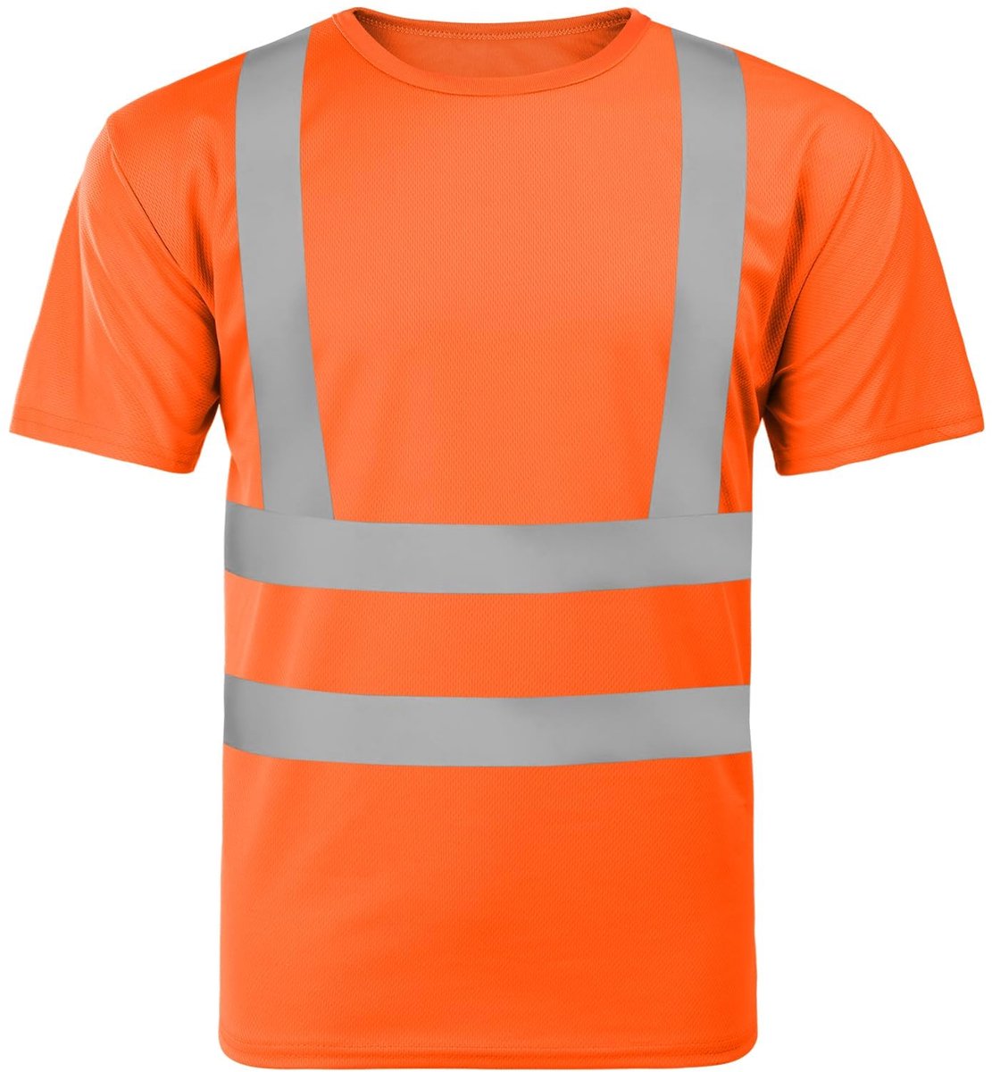 Hi Vis T-shirts voor heren, heren hoge zichtbaarheid ronde hals korte mouwen T-shirts, reflecterende tape beveiliging ronde hals korte mouw Tee tops, lichtgewicht nut en veiligheid werkkleding