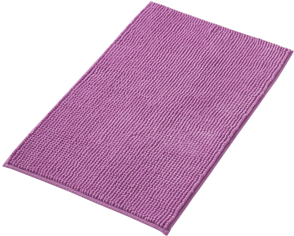 Badmat Anti-Slip av soft Chenille | Super absorberend en machinewasbaar | Te combineren als badmat set | Voor de badkamer, douche, bad of als WC mat | Paars - 40x60 cm