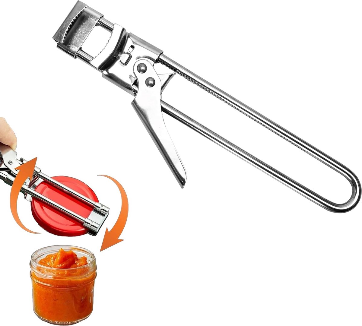 roestvrij staal, helper, glasopener, handmatig, glazen opener, dekselopener, voor schroefglazen, blikopener roestvrij staal, schroefdekselopener voor senioren, artritis vrouwen