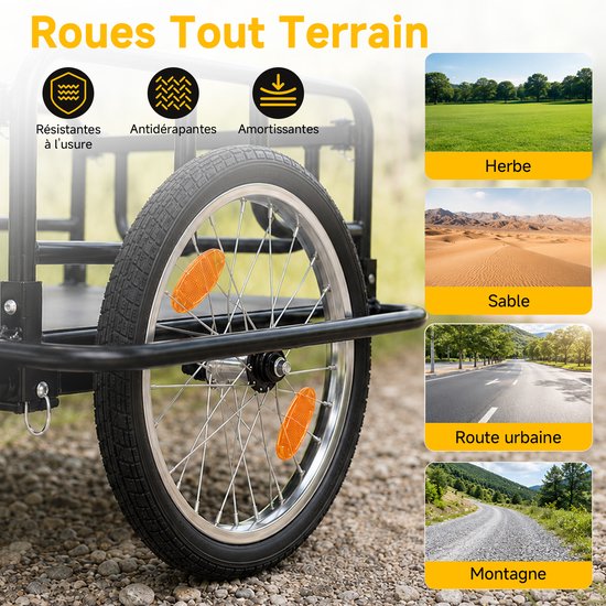 Oryxearth Opvouwbare Bolderkar Zwart - Inklapbare Transportkar met Grote Capaciteit, 80 kg Draagvermogen, Stevig Frame, voor Tuin, Camping, Strand en Outdoor Gebruik — afbeelding 5
