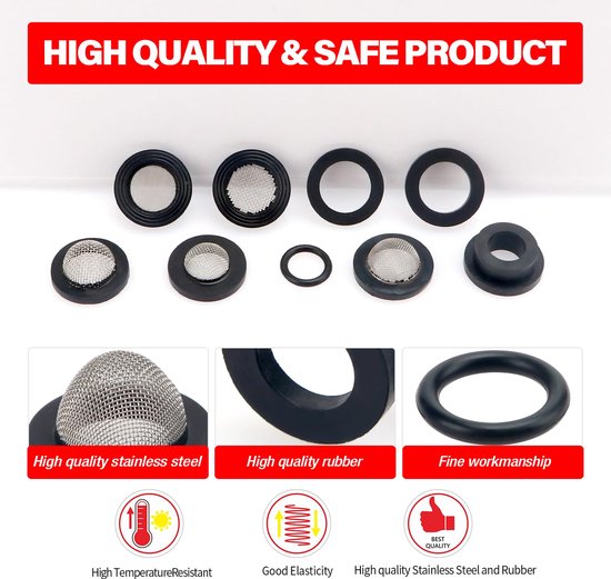 65 Stuks Zeefafdichting O-ring Set, Mesh Rubberen Ringen, Afdichtring met Zeef, voor 3/4 Inch Douche Douchekop Kranen Slangen Doucheslang — afbeelding 2