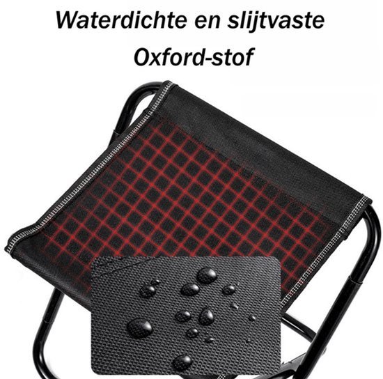 1 stuk - Kruk - Campingkruk - Draagbare opvouwbare kruk - Met opbergtas - Voetenbank voor buiten - Geschikt voor reizen, wandelen, hiken, vissen, picknicken, Zwart — afbeelding 3